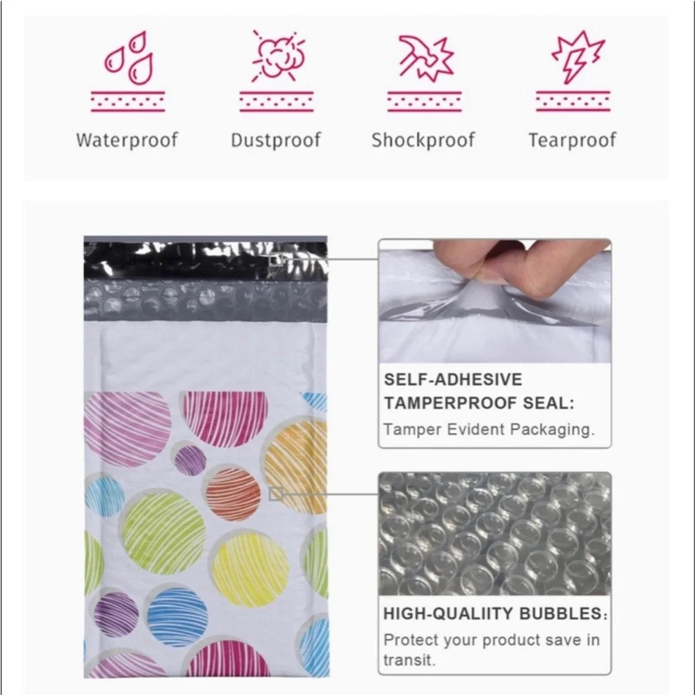 24ct Assorted Bubble Poly Mailers 🍃🆕🍃Boutique Starter Package w/24-Free Stickers